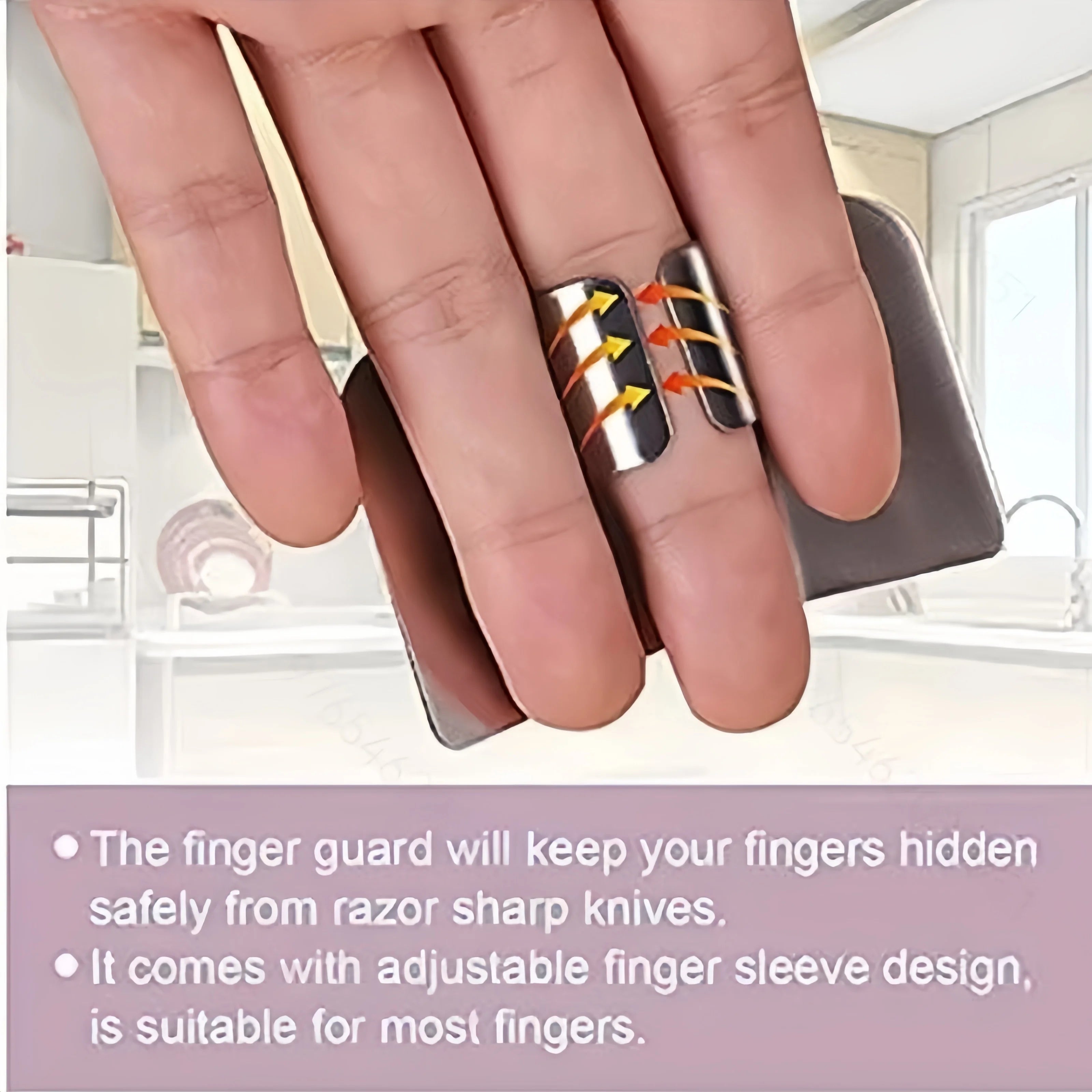 Stainless Steel Finger Guard for Cutting, Kitchen Safety Must-Have,Anti-Cut Protection for Slicing Veggies, Easy to Clean & Wear