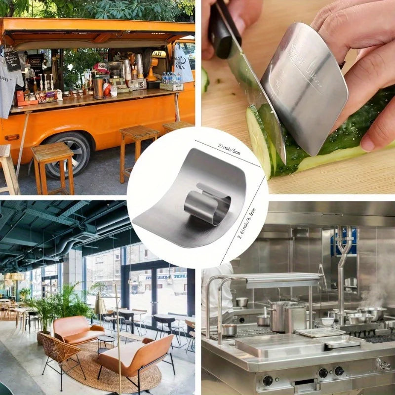 Stainless Steel Finger Guard for Cutting, Kitchen Safety Must-Have,Anti-Cut Protection for Slicing Veggies, Easy to Clean & Wear
